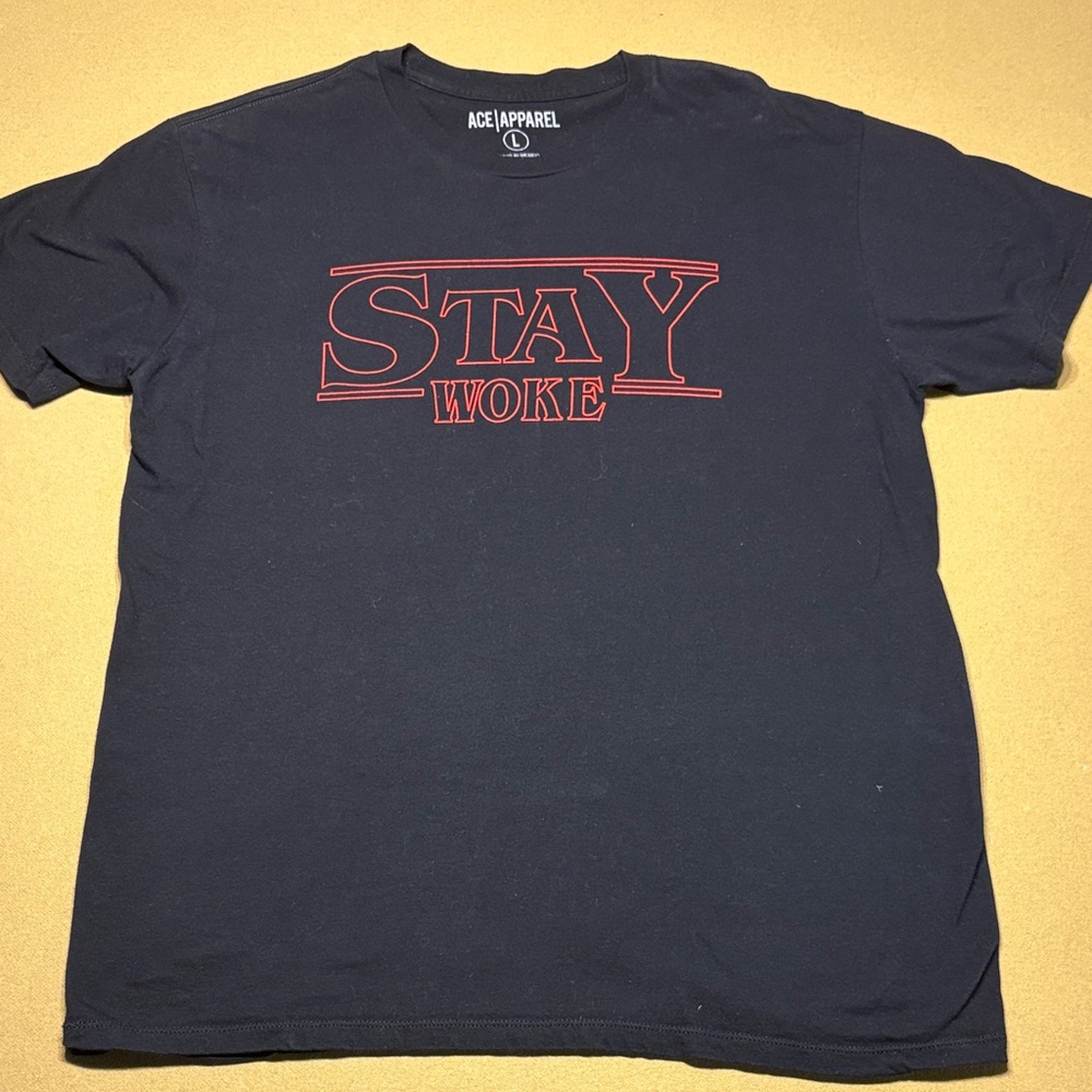 Black T-Shirt with Red Print